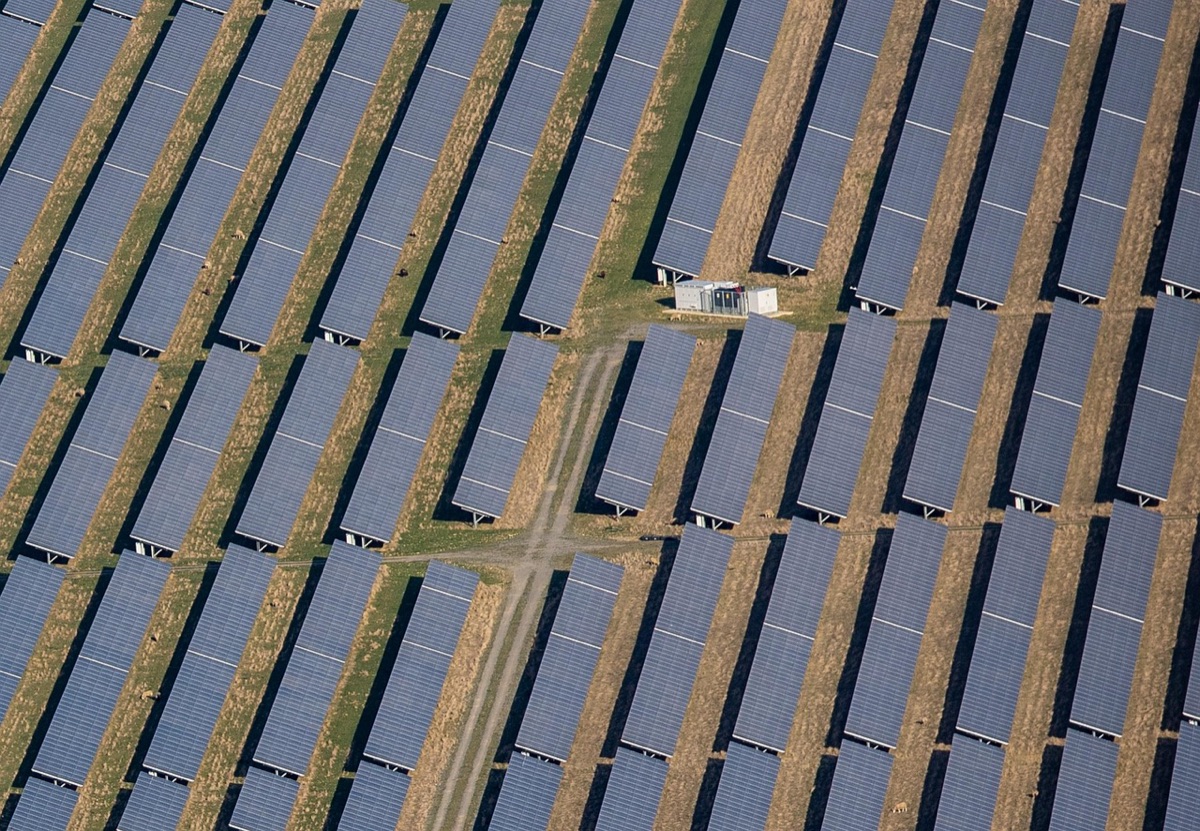 Large scale solar panel installation in the Australian outback.