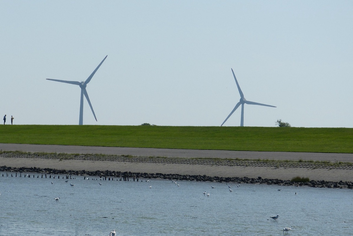 Windturbines langs de Australische kustlijn